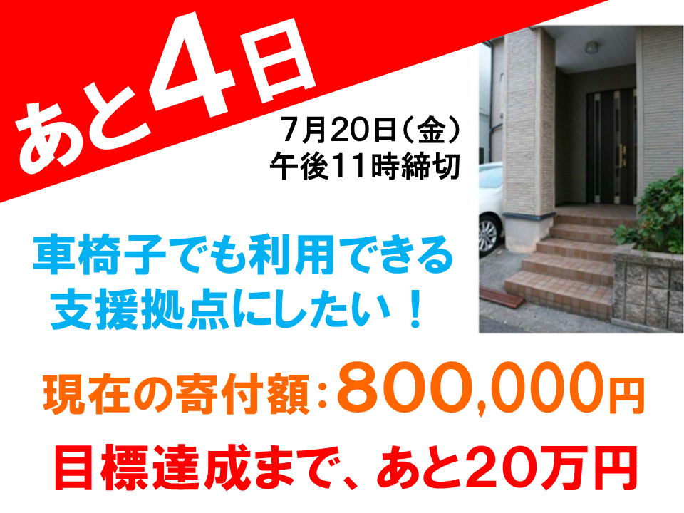 病気を抱える子どもが車椅子でも利用できる活動拠点にしたい！